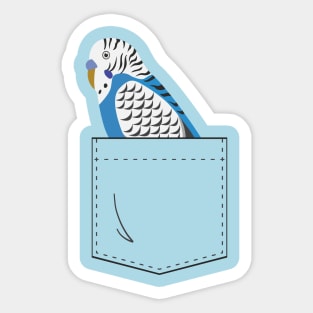 Blue Budgie Parakeet Parrot In Your Front Pocket Sticker